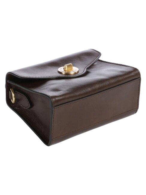 IRENE  Mini sac bandouli&egrave;re en cuir moka &agrave; l'or - Sacs pour Femme