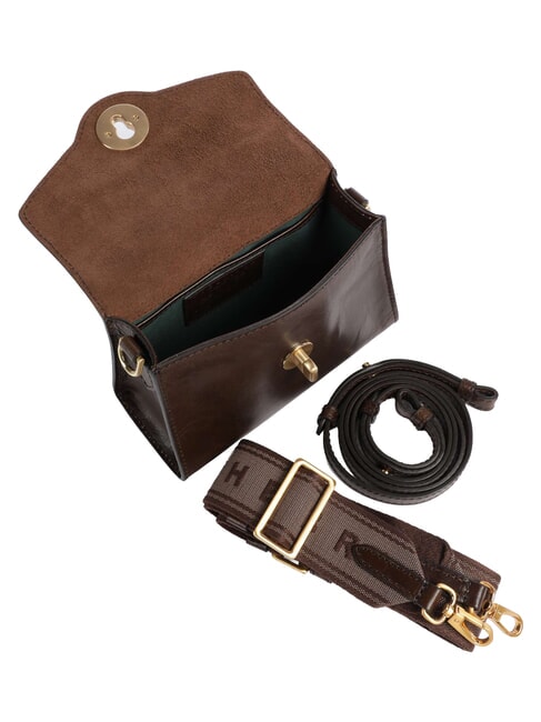 IRENE  Mini sac bandouli&egrave;re en cuir moka &agrave; l'or - Sacs pour Femme