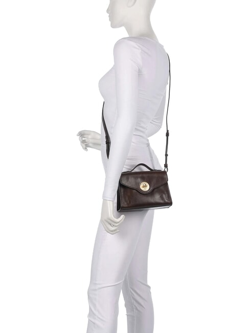 IRENE  Mini sac bandouli&egrave;re en cuir moka &agrave; l'or - Sacs pour Femme