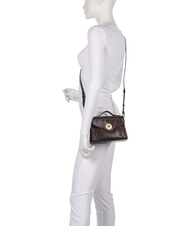 THE BRIDGE IRENE  Mini sac bandouli&egrave;re en cuir moka &agrave; l'or - Sacs pour Femme - 5