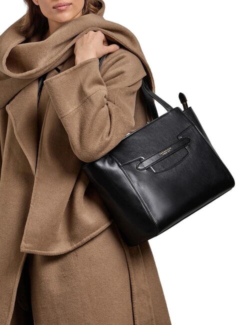 LUCREZIA sac cabas bandouli&egrave;re en cuir black Gold - Sacs pour Femme