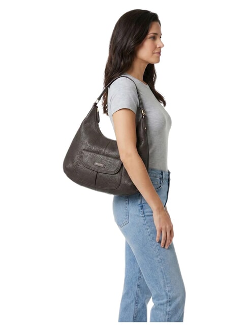 MARTINA Sac bandouli&egrave;re en cuir moka &agrave; l'or - Sacs pour Femme