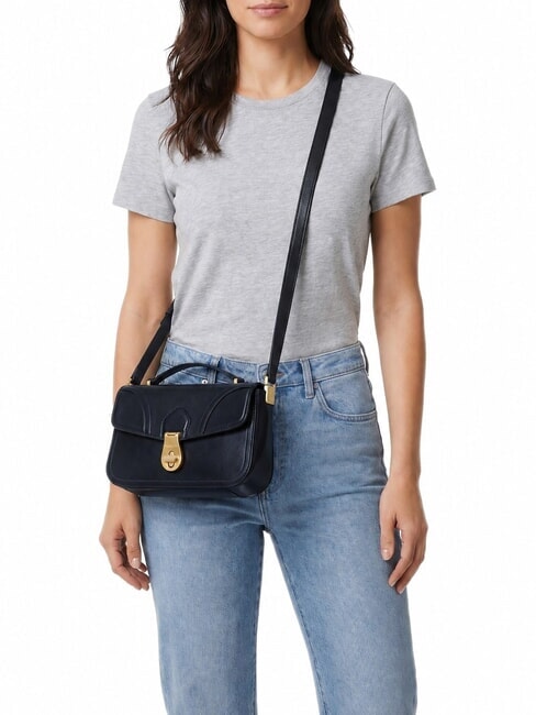 MIA Sac bandouli&egrave;re en cuir black Gold - Sacs pour Femme