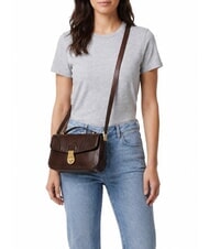 THE BRIDGE MIA Sac bandouli&egrave;re en cuir moka &agrave; l'or - Sacs pour Femme - 2