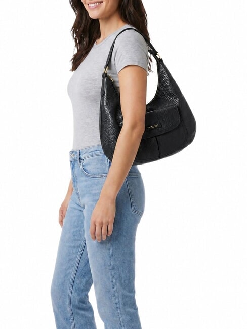 MARTINA Sac bandouli&egrave;re en cuir black Gold - Sacs pour Femme