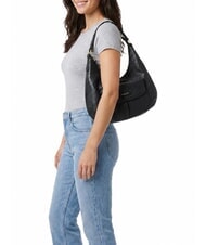 THE BRIDGE MARTINA Sac bandouli&egrave;re en cuir black Gold - Sacs pour Femme - 2
