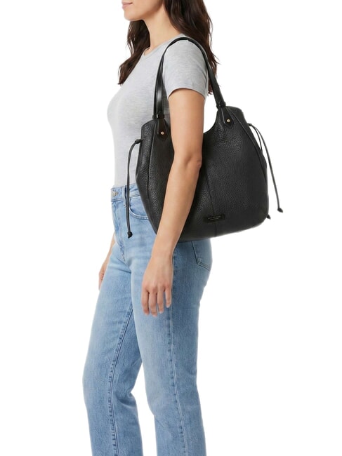 MARTINA Sac bandouli&egrave;re en cuir black Gold - Sacs pour Femme