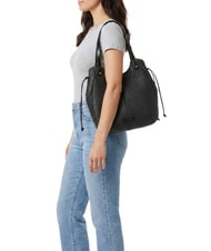 THE BRIDGE MARTINA Sac bandouli&egrave;re en cuir black Gold - Sacs pour Femme - 2