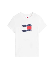 TOMMY HILFIGER TJ FLAG T-shirt en coton &eacute;cru - T-shirt - 3