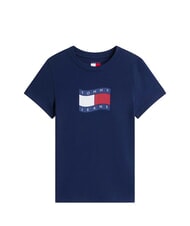 TOMMY HILFIGER TJ FLAG T-shirt en coton marine nuit - T-shirt - 3