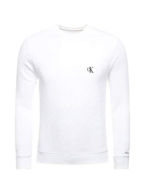 CKJ Sweat-shirt &agrave; col rond blanc &eacute;clatant - Pulls molletonn&eacute;s
