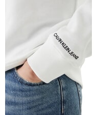 CALVIN KLEIN CKJ Sweat-shirt &agrave; col rond blanc &eacute;clatant - Pulls molletonn&eacute;s - 4
