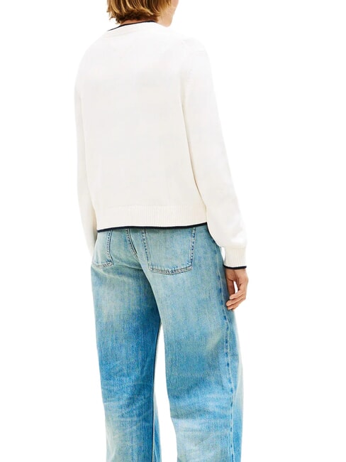 TJ Pull en coton blanc ancien - Chandails pour femmes