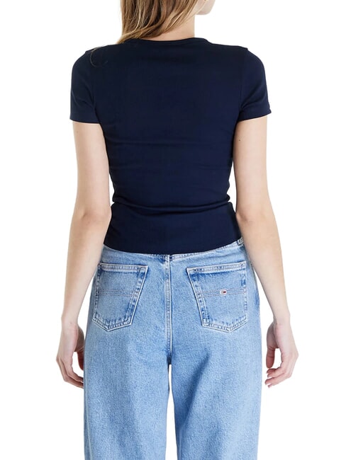 TH JEANS T-shirt c&ocirc;tel&eacute; &agrave; manches courtes marine nuit - T-shirt