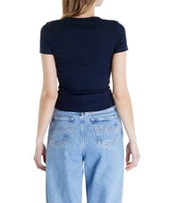 TOMMY HILFIGER TH JEANS T-shirt c&ocirc;tel&eacute; &agrave; manches courtes marine nuit - T-shirt - 2