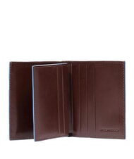 PIQUADRO BLUE SQUARE Porte-cartes en cuir avec rabat ACAJOU - Portefeuilles Homme - 2