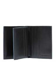 PIQUADRO BLUE SQUARE Porte-cartes en cuir avec rabat Noir - Portefeuilles Homme - 2