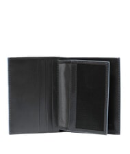 PIQUADRO BLUE SQUARE Porte-cartes en cuir avec rabat Noir - Portefeuilles Homme - 3