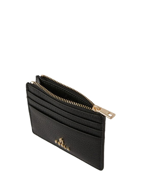 CAMELIA porte-cartes en cuir plat Noir - Portefeuilles Femme