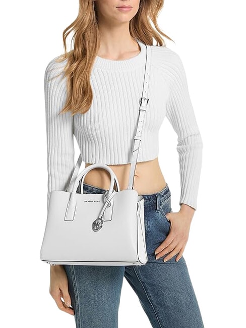 RUTHI Sac &agrave; main avec bandouli&egrave;re, en cuir blanc - Sacs pour Femme