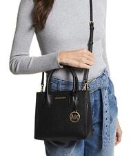 MICHAEL KORS MERCER Sac &agrave; main avec bandouli&egrave;re, en cuir noir - Sacs pour Femme - 2