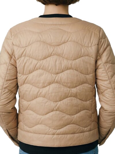 HADLEY Bombardier int&eacute;rieur beige naturel bleu - Doudounes femme