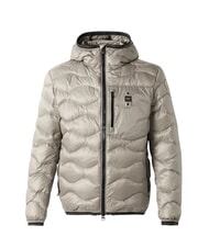 BLAUER WAVE Doudoune courte matelass&eacute;e &agrave; capuche gris brumeux - Doudounes homme - 3