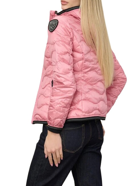 CAMELIA Doudoune courte matelass&eacute;e &agrave; capuche rose 409 - Doudounes femme
