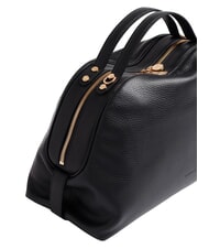 BORBONESE SEXY Sac &agrave; main avec bandouli&egrave;re, en cuir Noir - Sacs pour Femme - 3