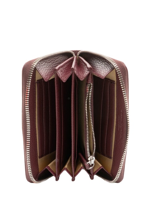 GRAIN Portefeuille moyen en cuir zipp&eacute; sur tout le pourtour rubis antique - Portefeuilles Femme
