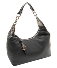 LIUJO FAIZA Sac bandouli&egrave;re en cuir noir/acier - Sacs pour Femme - 2