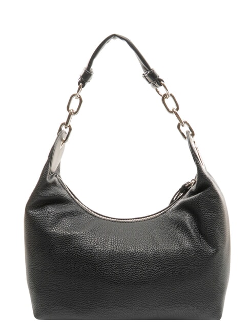 FAIZA Sac bandouli&egrave;re en cuir noir/acier - Sacs pour Femme