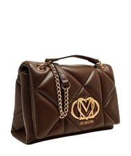 LOVE MOSCHINO EMBOSSED QUILTED Sac bandouli&egrave;re matelass&eacute; brun - Sacs pour Femme - 3