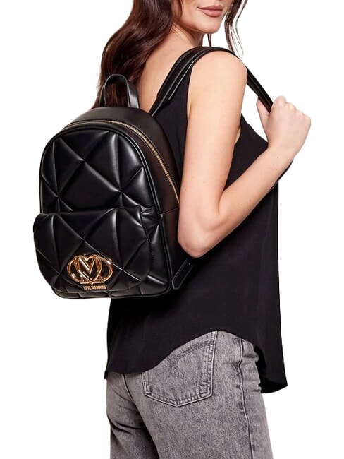 EMBOSSED QUILTED Sac &agrave; dos matelass&eacute; Noir - Sacs pour Femme