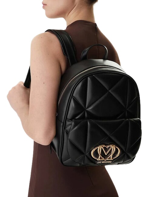 EMBOSSED QUILTED Sac &agrave; dos matelass&eacute; Noir - Sacs pour Femme