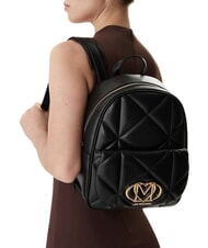 LOVE MOSCHINO EMBOSSED QUILTED Sac &agrave; dos matelass&eacute; Noir - Sacs pour Femme - 6