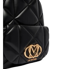 LOVE MOSCHINO EMBOSSED QUILTED Sac &agrave; dos matelass&eacute; Noir - Sacs pour Femme - 7