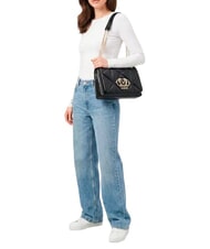 LOVE MOSCHINO EMBOSSED QUILTED Sac bandouli&egrave;re matelass&eacute; Noir - Sacs pour Femme - 2