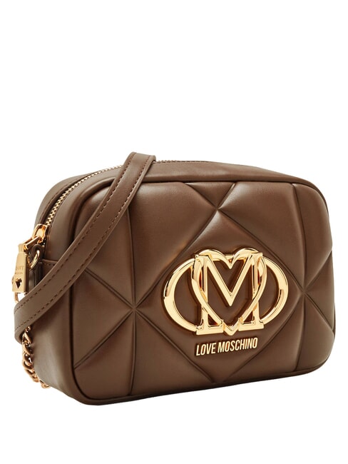 EMBOSSED QUILTED Mini sac &agrave; bandouli&egrave;re matelass&eacute; brun - Sacs pour Femme