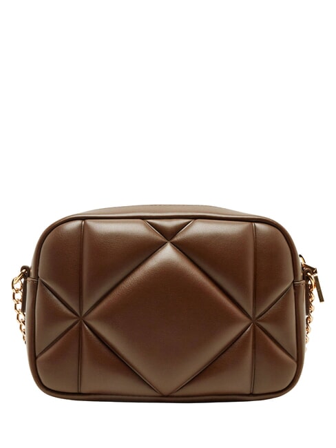 EMBOSSED QUILTED Mini sac &agrave; bandouli&egrave;re matelass&eacute; brun - Sacs pour Femme