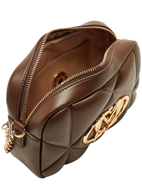 EMBOSSED QUILTED Mini sac &agrave; bandouli&egrave;re matelass&eacute; brun - Sacs pour Femme