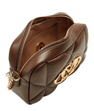 LOVE MOSCHINO EMBOSSED QUILTED Mini sac &agrave; bandouli&egrave;re matelass&eacute; brun - Sacs pour Femme - 5