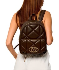 LOVE MOSCHINO EMBOSSED QUILTED Sac &agrave; dos matelass&eacute; brun - Sacs pour Femme - 2
