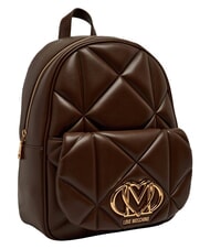 LOVE MOSCHINO EMBOSSED QUILTED Sac &agrave; dos matelass&eacute; brun - Sacs pour Femme - 3