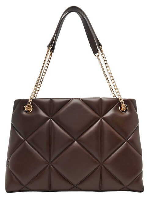 EMBOSSED QUILTED Sac bandouli&egrave;re &agrave; double poign&eacute;e brun - Sacs pour Femme