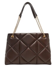 LOVE MOSCHINO EMBOSSED QUILTED Sac bandouli&egrave;re &agrave; double poign&eacute;e brun - Sacs pour Femme - 4