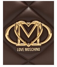 LOVE MOSCHINO EMBOSSED QUILTED Sac bandouli&egrave;re &agrave; double poign&eacute;e brun - Sacs pour Femme - 7