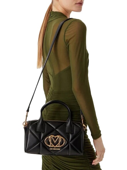 EMBOSSED QUILTED Sac &agrave; main avec bandouli&egrave;re Noir - Sacs pour Femme