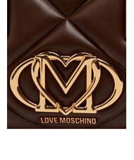 LOVE MOSCHINO EMBOSSED QUILTED Sac &agrave; main avec bandouli&egrave;re brun - Sacs pour Femme - 7