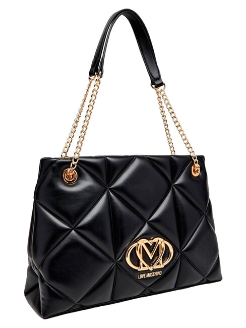 EMBOSSED QUILTED Sac bandouli&egrave;re &agrave; double poign&eacute;e Noir - Sacs pour Femme